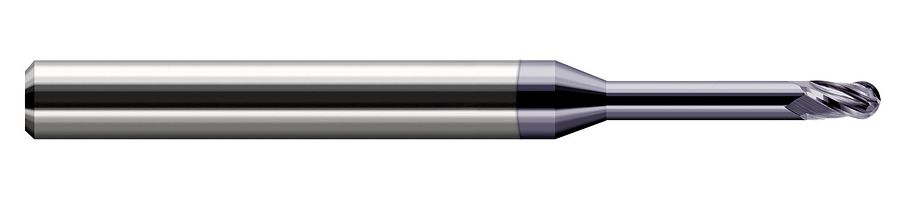 Picture of Harvey Tool 868220-C3 .020 Ball Carbide Stb FL 7x RCH EM, AlTiN End Mill Standard Flute Standard Helix Carbide AlTiN Single End Ball NoseBall